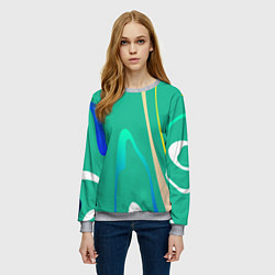 Свитшот женский Абстрактное изображение, линии, цвет: 3D-меланж — фото 2