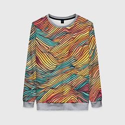 Женский свитшот Разноцветные волнистые линии