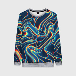 Свитшот женский Abstract waves, цвет: 3D-меланж