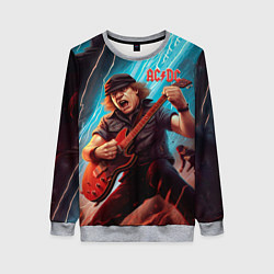 Свитшот женский ACDC rock music, цвет: 3D-меланж