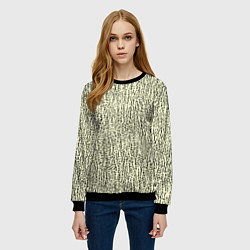 Свитшот женский Текстура бледный жёлтый с чёрным, цвет: 3D-черный — фото 2