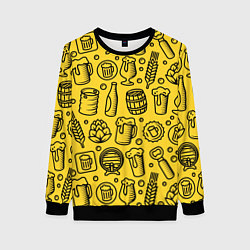 Женский свитшот Пиво и аксессуары - жёлтый