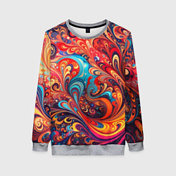 Свитшот женский Новая гжель, цвет: 3D-меланж