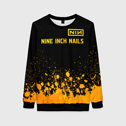 Свитшот женский Nine Inch Nails - gold gradient: символ сверху, цвет: 3D-черный