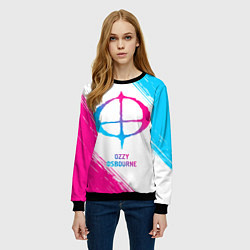 Свитшот женский Ozzy Osbourne neon gradient style, цвет: 3D-черный — фото 2