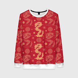 Женский свитшот Азиатские драконы - классика