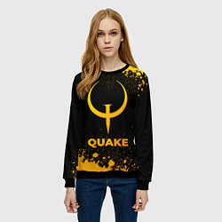 Свитшот женский Quake - gold gradient, цвет: 3D-черный — фото 2