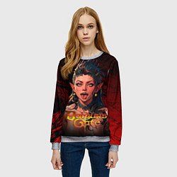 Свитшот женский Карлах - ахегао, цвет: 3D-меланж — фото 2