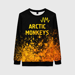Свитшот женский Arctic Monkeys - gold gradient: символ сверху, цвет: 3D-черный