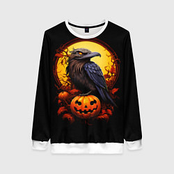 Женский свитшот Halloween - ворон и тыква