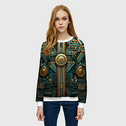 Свитшот женский Орнамент в египетском стиле, цвет: 3D-белый — фото 2