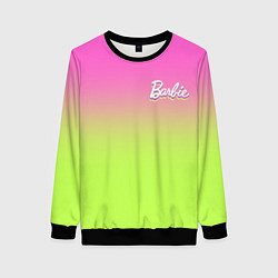 Женский свитшот Барби: градиент розовый и ярко-зеленый