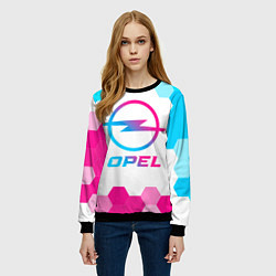 Свитшот женский Opel neon gradient style, цвет: 3D-черный — фото 2