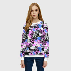 Свитшот женский Multicolored wild cats, цвет: 3D-белый — фото 2