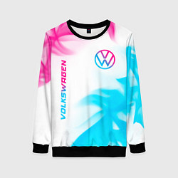 Женский свитшот Volkswagen neon gradient style вертикально