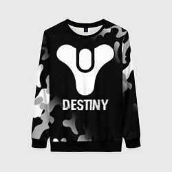 Свитшот женский Destiny glitch на темном фоне, цвет: 3D-черный