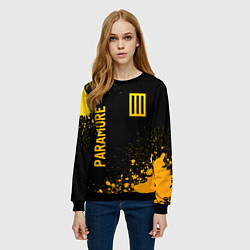 Свитшот женский Paramore - gold gradient вертикально, цвет: 3D-черный — фото 2