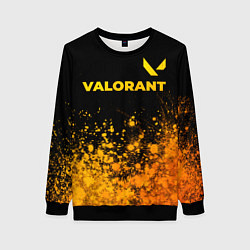 Свитшот женский Valorant - gold gradient посередине, цвет: 3D-черный