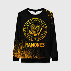 Свитшот женский Ramones - gold gradient, цвет: 3D-черный