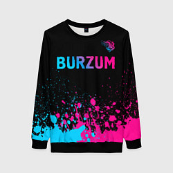 Свитшот женский Burzum - neon gradient посередине, цвет: 3D-черный