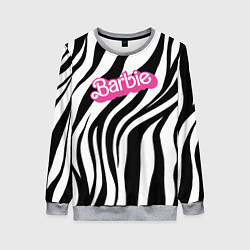 Свитшот женский Ретро Барби - паттерн полосок зебры, цвет: 3D-меланж