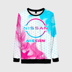 Свитшот женский Nissan neon gradient style, цвет: 3D-черный