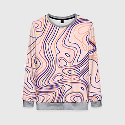Свитшот женский Линии карандашом абстракция, цвет: 3D-меланж
