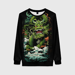 Женский свитшот Зеленый дракон символ года