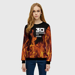 Свитшот женский Thirty Seconds to Mars fire, цвет: 3D-черный — фото 2