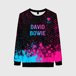 Женский свитшот David Bowie - neon gradient посередине