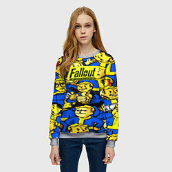 Свитшот женский Fallout logo game, цвет: 3D-меланж — фото 2