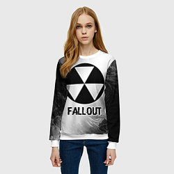 Свитшот женский Fallout glitch на светлом фоне, цвет: 3D-белый — фото 2