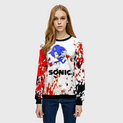 Свитшот женский Sonic краски абстрактные, цвет: 3D-черный — фото 2