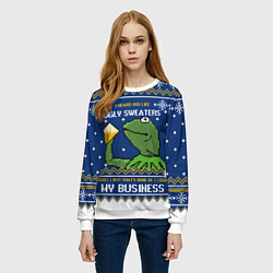 Свитшот женский I heard you like ugly sweaters, цвет: 3D-белый — фото 2