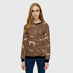 Свитшот женский Dinosaurs bones, цвет: 3D-черный — фото 2