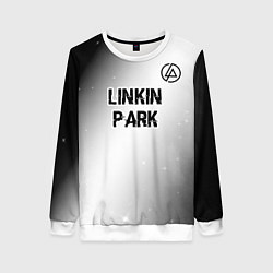 Свитшот женский Linkin Park glitch на светлом фоне посередине, цвет: 3D-белый