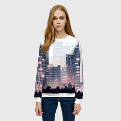 Свитшот женский Безмятежный город, цвет: 3D-белый — фото 2