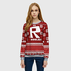 Свитшот женский Roblox christmas sweater, цвет: 3D-меланж — фото 2