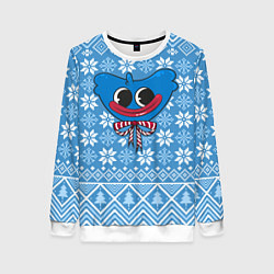 Свитшот женский Huggy Wuggy christmas sweater, цвет: 3D-белый