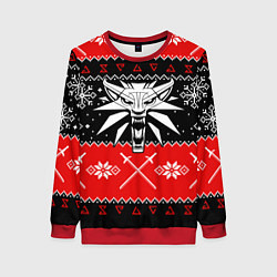 Свитшот женский The Witcher christmas sweater, цвет: 3D-красный