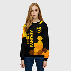 Свитшот женский Final Fantasy - gold gradient вертикально, цвет: 3D-черный — фото 2