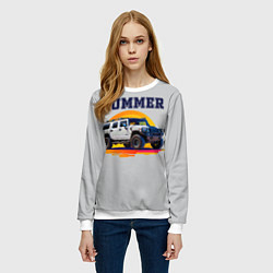 Свитшот женский Нейросеть - Hummer рисунок, цвет: 3D-белый — фото 2