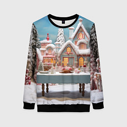 Женский свитшот Снежный день в городе