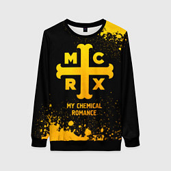 Свитшот женский My Chemical Romance - gold gradient, цвет: 3D-черный