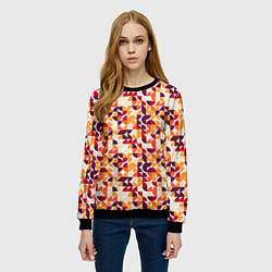 Свитшот женский Паттерн в стиле баухаус, цвет: 3D-черный — фото 2