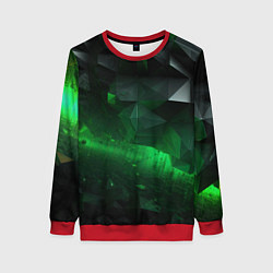 Женский свитшот Асимметрия зеленого узора
