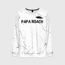 Женский свитшот Papa Roach glitch на светлом фоне посередине