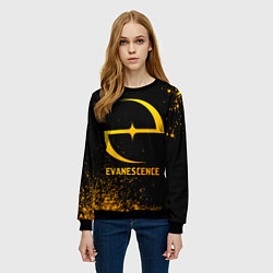 Свитшот женский Evanescence - gold gradient, цвет: 3D-черный — фото 2