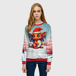 Свитшот женский Символ нового 2024 года дракон, цвет: 3D-красный — фото 2