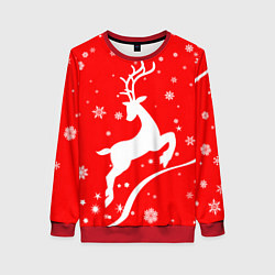 Свитшот женский Christmas deer, цвет: 3D-красный